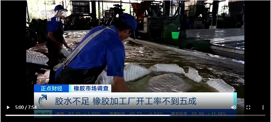 膠水不足，橡膠加工廠開工率不到五成