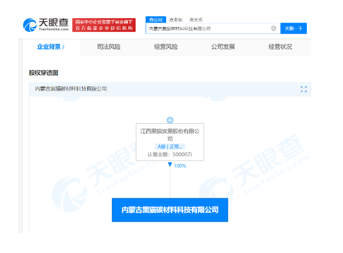 黑貓股份在內(nèi)蒙古成立碳材料科技公司 注冊(cè)資本5億