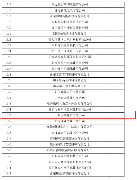 　高新技術(shù)企業(yè)的認(rèn)定，是對山東優(yōu)盛輪胎有限公司研發(fā)實(shí)力、技術(shù)實(shí)力、綜合實(shí)力等多方面的認(rèn)可，也是對山東優(yōu)盛輪胎有限公司堅(jiān)持科技創(chuàng)新、技術(shù)創(chuàng)新的肯定。
