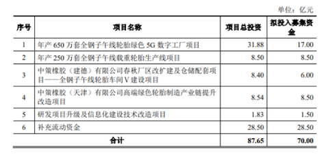 中策橡膠此次公開(kāi)發(fā)行新股募集的資金，將全部用于項(xiàng)目建設(shè)、補(bǔ)充流動(dòng)資金。